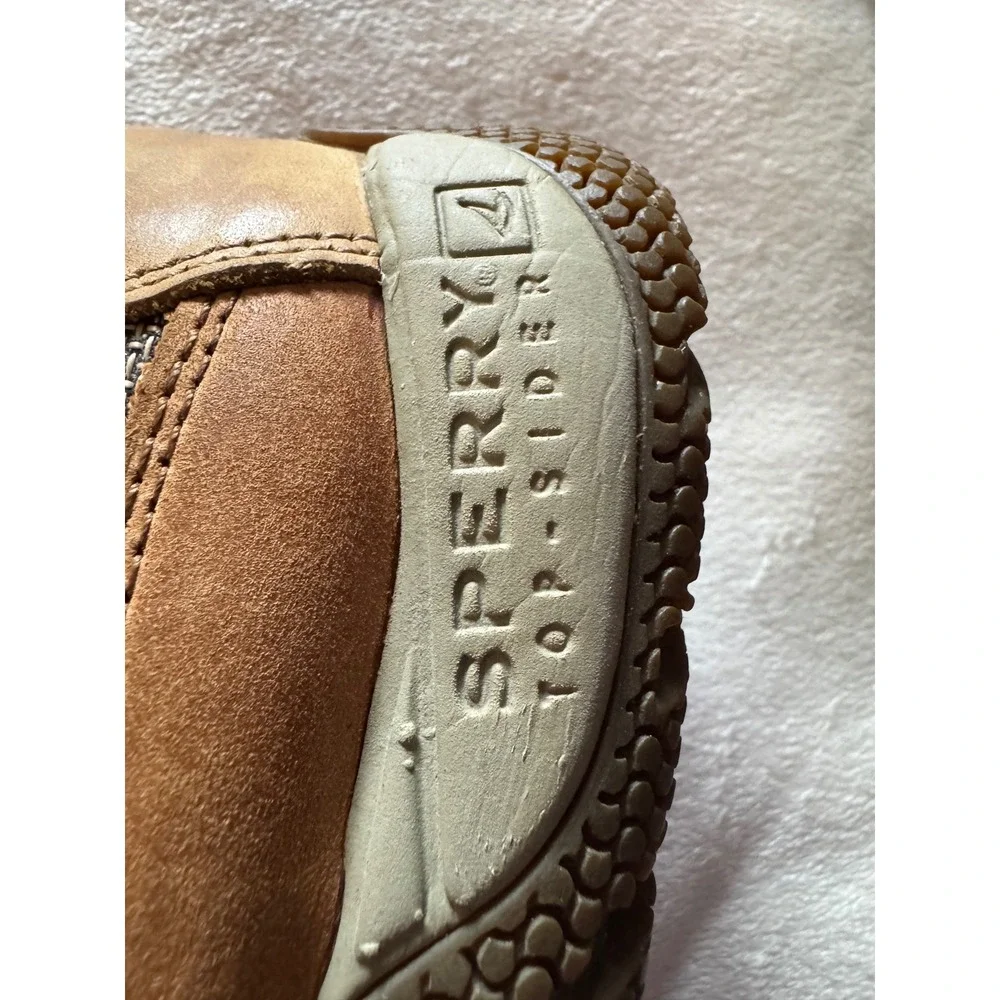 Sperry Top-Sider Mens 8.5 Tan Leather Mesh Boat Shoes Sea Kite Rugged Sole